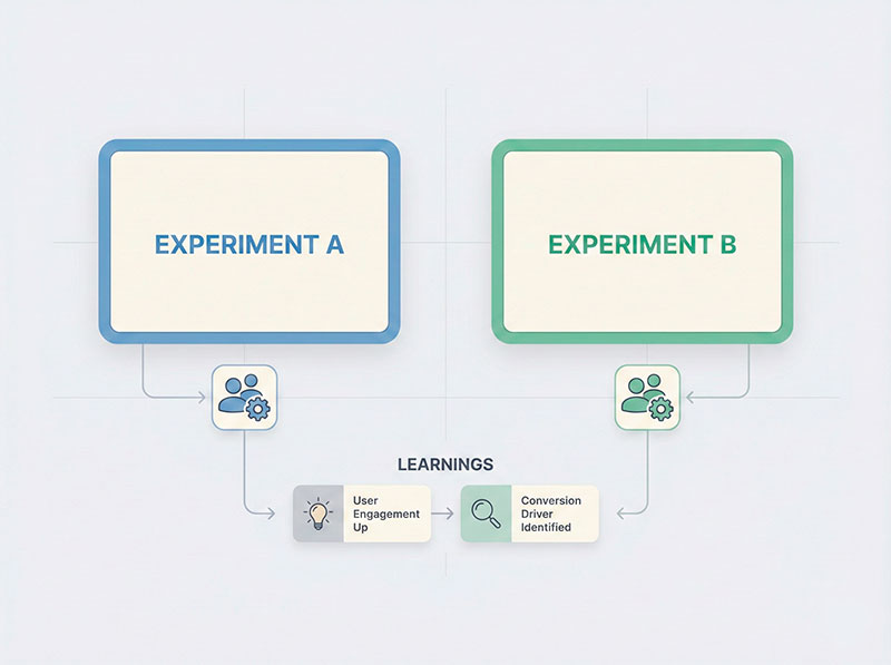A/B experiment board for micro-conversion-based tests